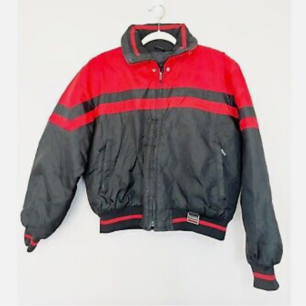 Vintage Maxim Wear Yamaha Snowmobile Large Ladies Black Red Jacket 90s Vibe